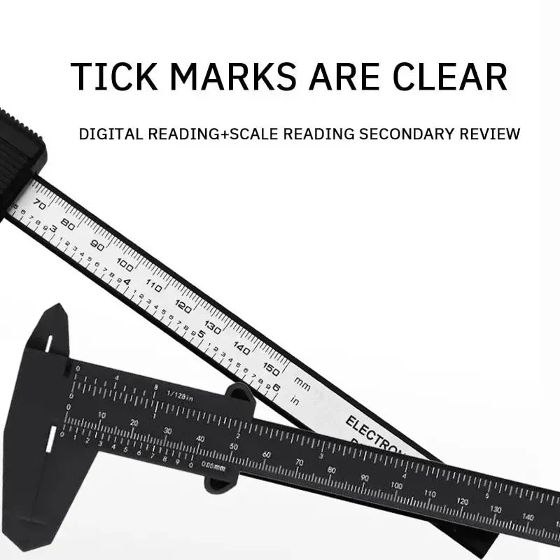 Mini Plastic Vernier Caliper 0-150mm (0-6 in) Portable Manual Measuring Tool for Students & DIY