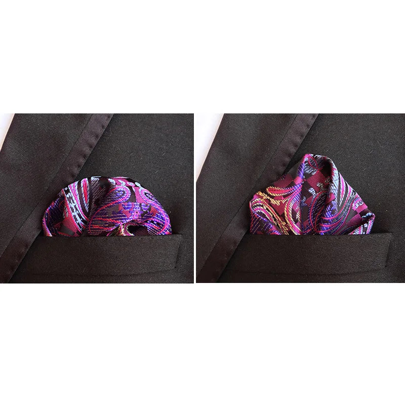 41 Colors 25 x 25 cm (9.8 x 9.8 in) Men's Pocket Square Handkerchief - Paisley, Dot & Stripe Wedding Hanky