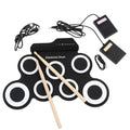 Portable Folding Silicone Electronic Drum Pad USB Hand-Roll Practice Kit with Drumsticks & Sustain Pedal