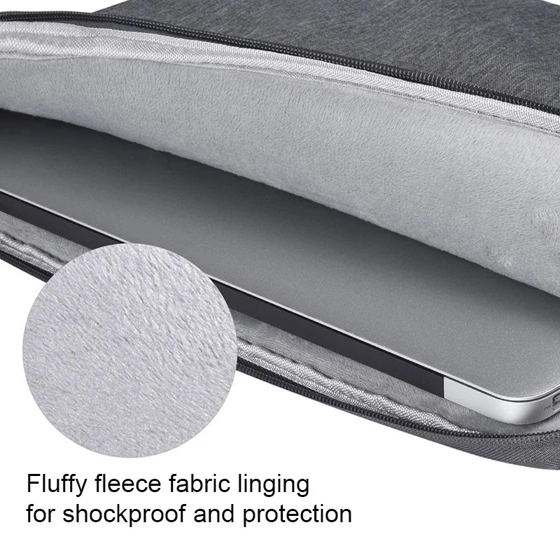 Waterproof Denim Laptop Sleeve – Shockproof Fleece Lining, Slim Carry Case for 11–15.6 in (28–40 cm) Laptops