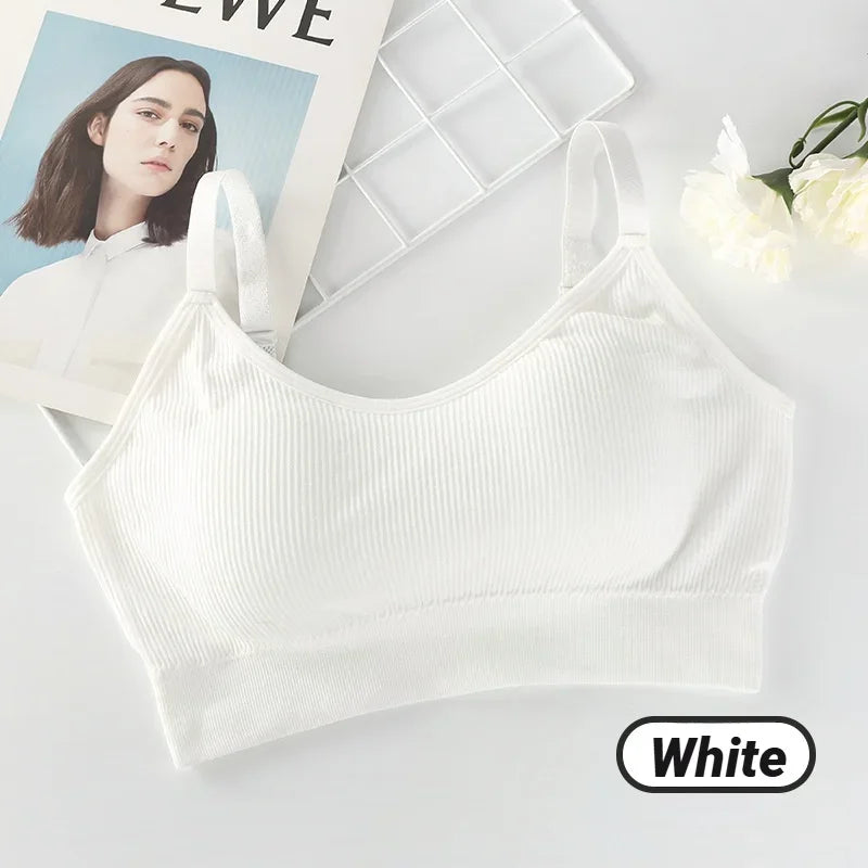 Seamless Wireless Bralette Full-Cup Breathable Cotton Removable Pads Wire-Free Sports & Sleep Bra