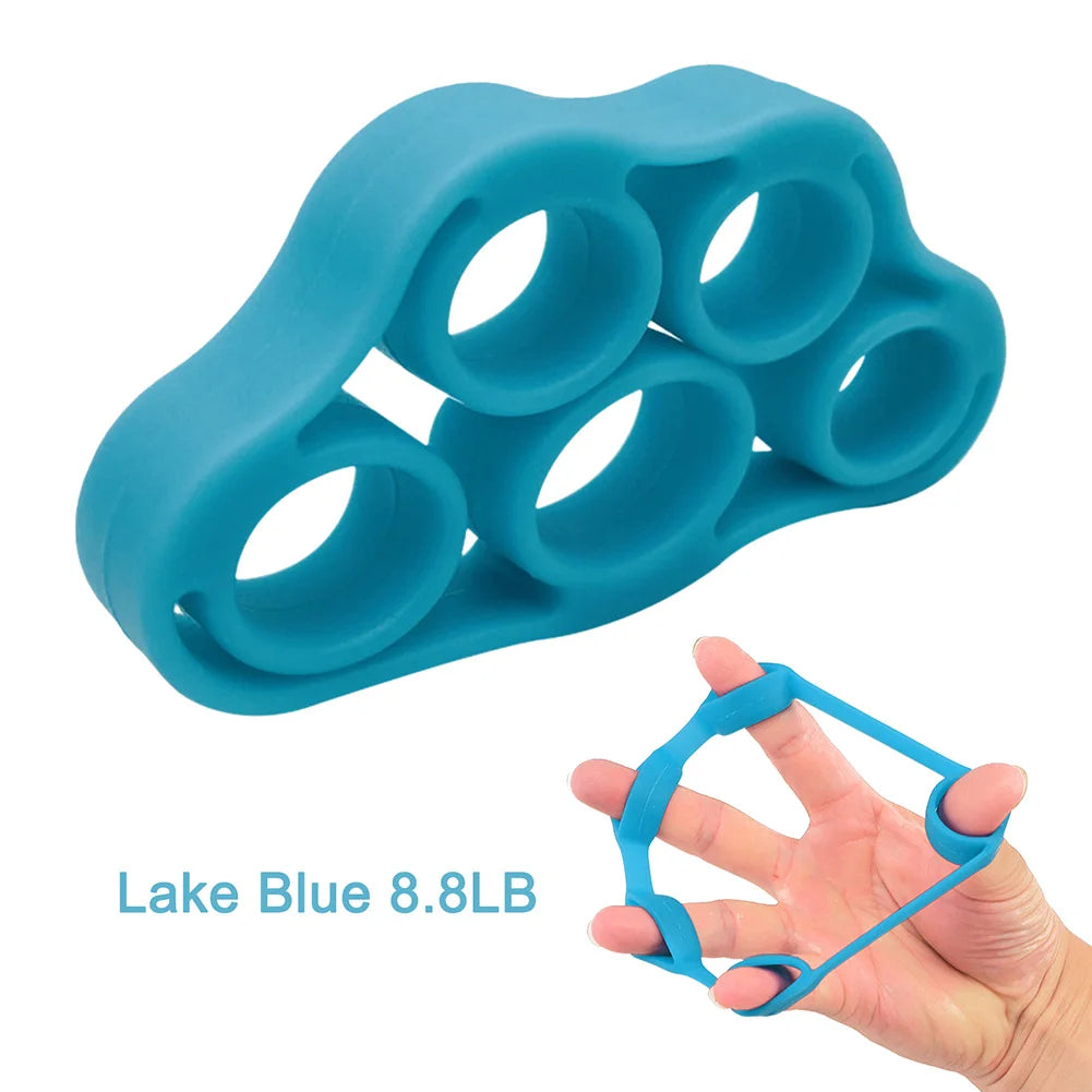 5-Finger Silicone Finger Strengthener Ring – Hand Grip & Finger Exerciser for Rehab, Guitar Practice, Stress Relief