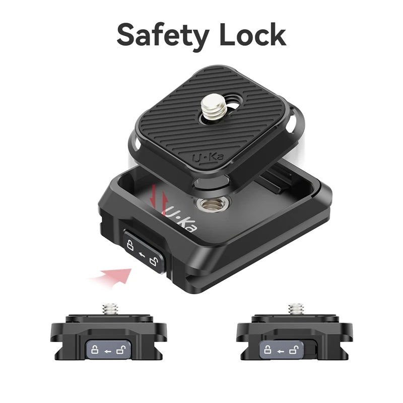 Quick Release Plate and Base Kit for Camera Tripods — 20 kg (44 lb) Load, Compatible with Standard Quick-Release Plates