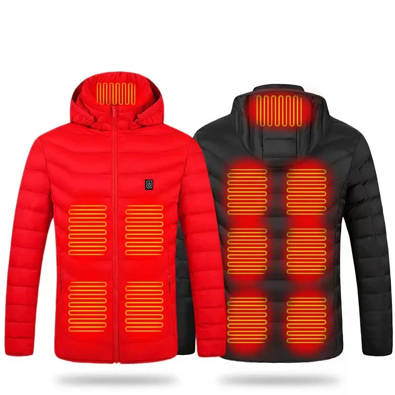 USB Heated Jacket - 11-Zone Rechargeable Electric Winter Coat for Men & Women, Thermal Outdoor Heating Jacket