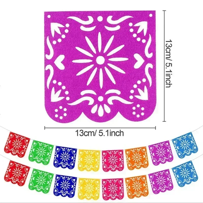 Fiesta felt party banner for Cinco de Mayo, view 4