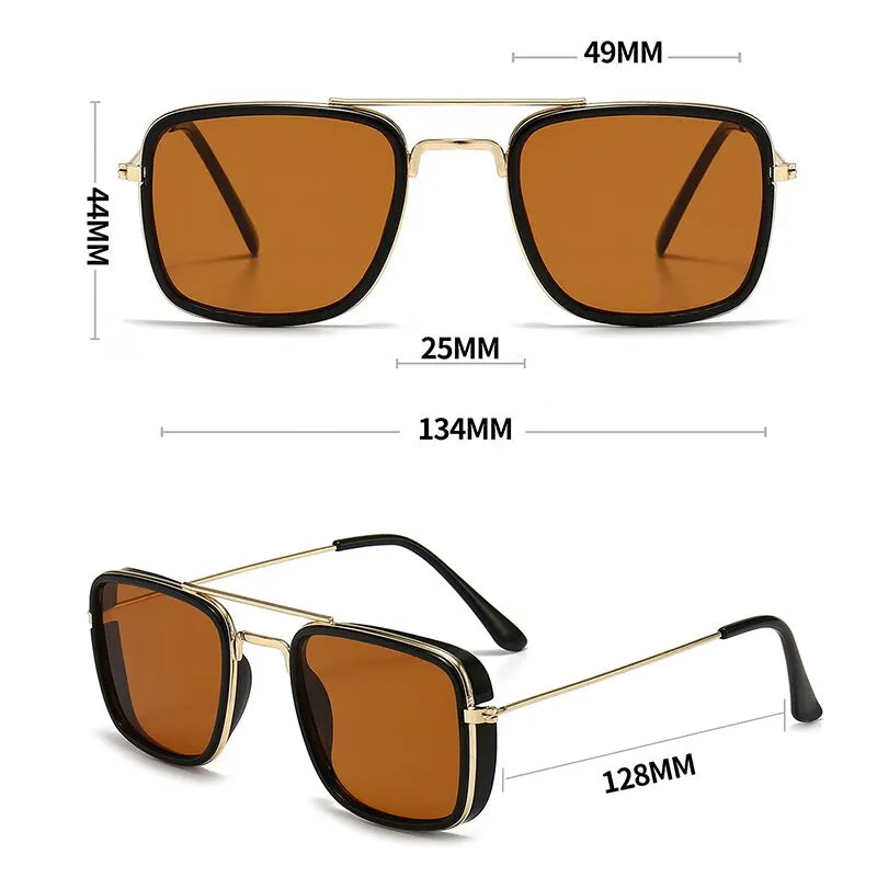 Retro Small Square Metal Frame Sunglasses – UV400 Protection, Korean Vintage Style