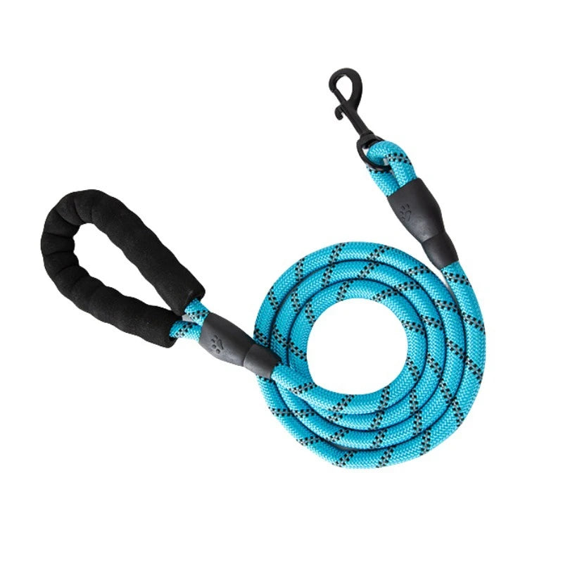 Reflective Padded Handle Dog Leash - Heavy-Duty Double Rope, 1.5 m (4.9 ft) for Small to Large Dogs