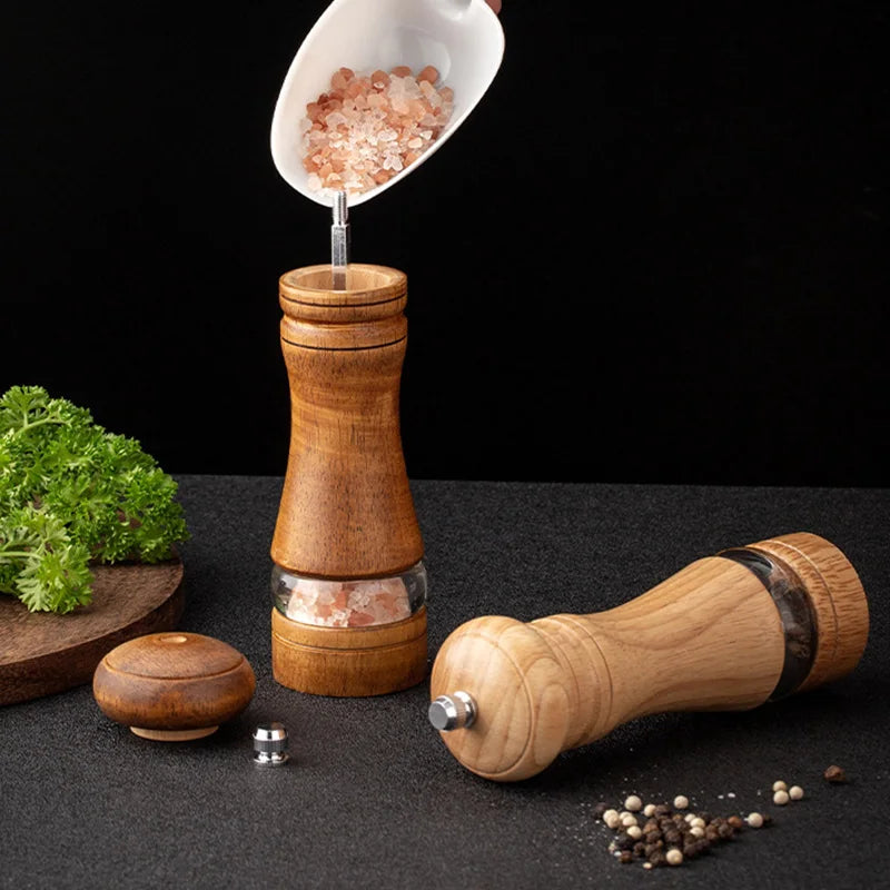 Manual Pepper Mill – Acrylic & Rubber Wood with Ceramic Core | Freshly Ground Pepper Grinder