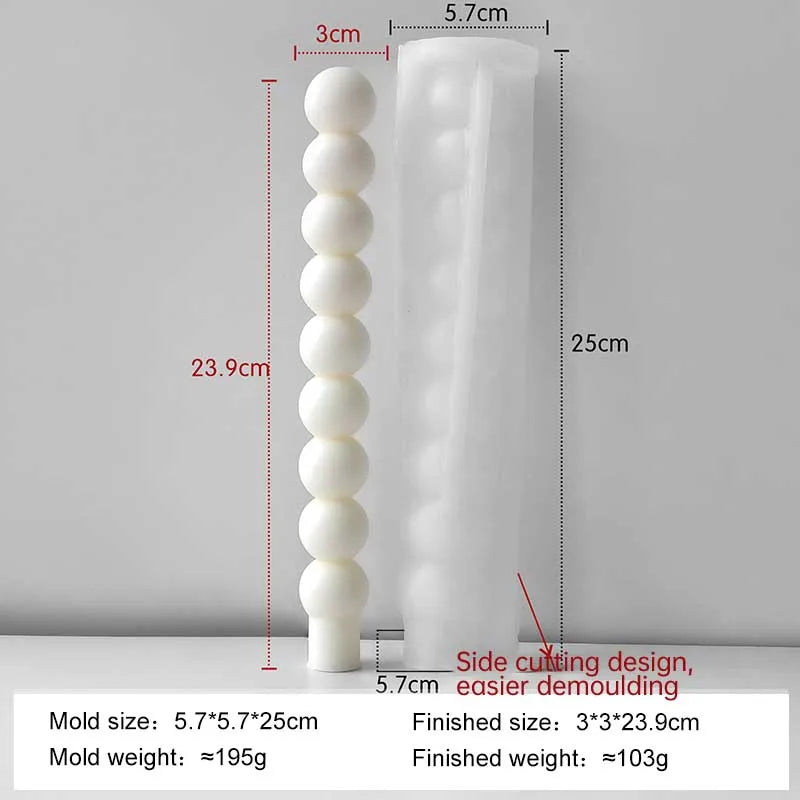 Geometric Spiral Long Rod Silicone Candle Mold for Handmade Aroma Candles & DIY Candle Making Supplies