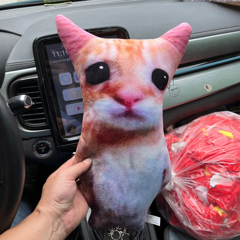 El Gato Wowwow Cat Plush Toy - Cute Simulation Stuffed Animal Collectible for Kids Birthday Gift (20cm/7.9in, 40cm/15.7in)