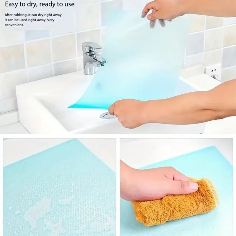 4-Pack EVA Refrigerator Shelf Liners 29 x 45 cm (11.4 x 17.7 in) Waterproof Washable Non-Slip Fridge & Drawer Mats