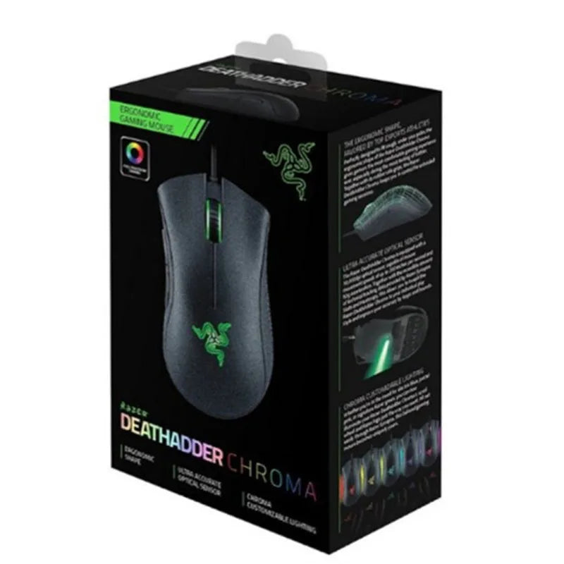 Wired Gaming Mouse 6400 DPI Right-Hand Ergonomic USB Esports Mouse with 5 Buttons