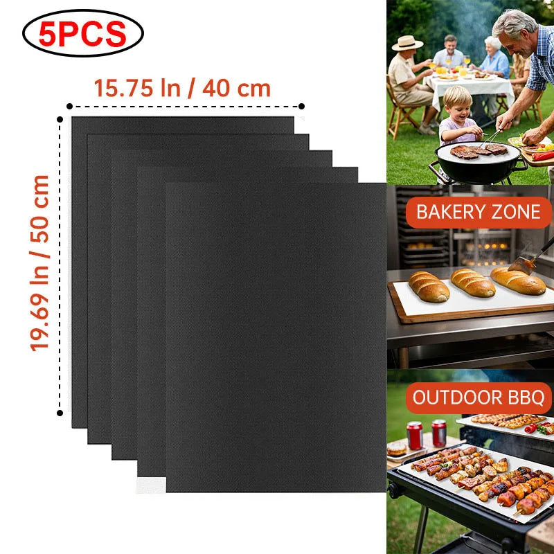 Reusable Non-Stick PTFE Grill & Oven Liner Mat — Heat-Resistant Baking & BBQ Mat
