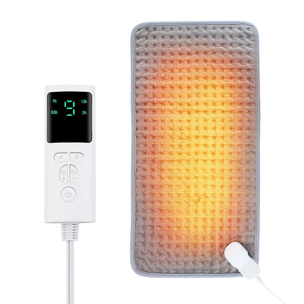 Electric Heating Pad 30 x 60 cm (11.8 x 23.6 in) Soft Micro-Plush Heated Pad with 10 Heat Levels & 4 Timers for Back, Body & Office