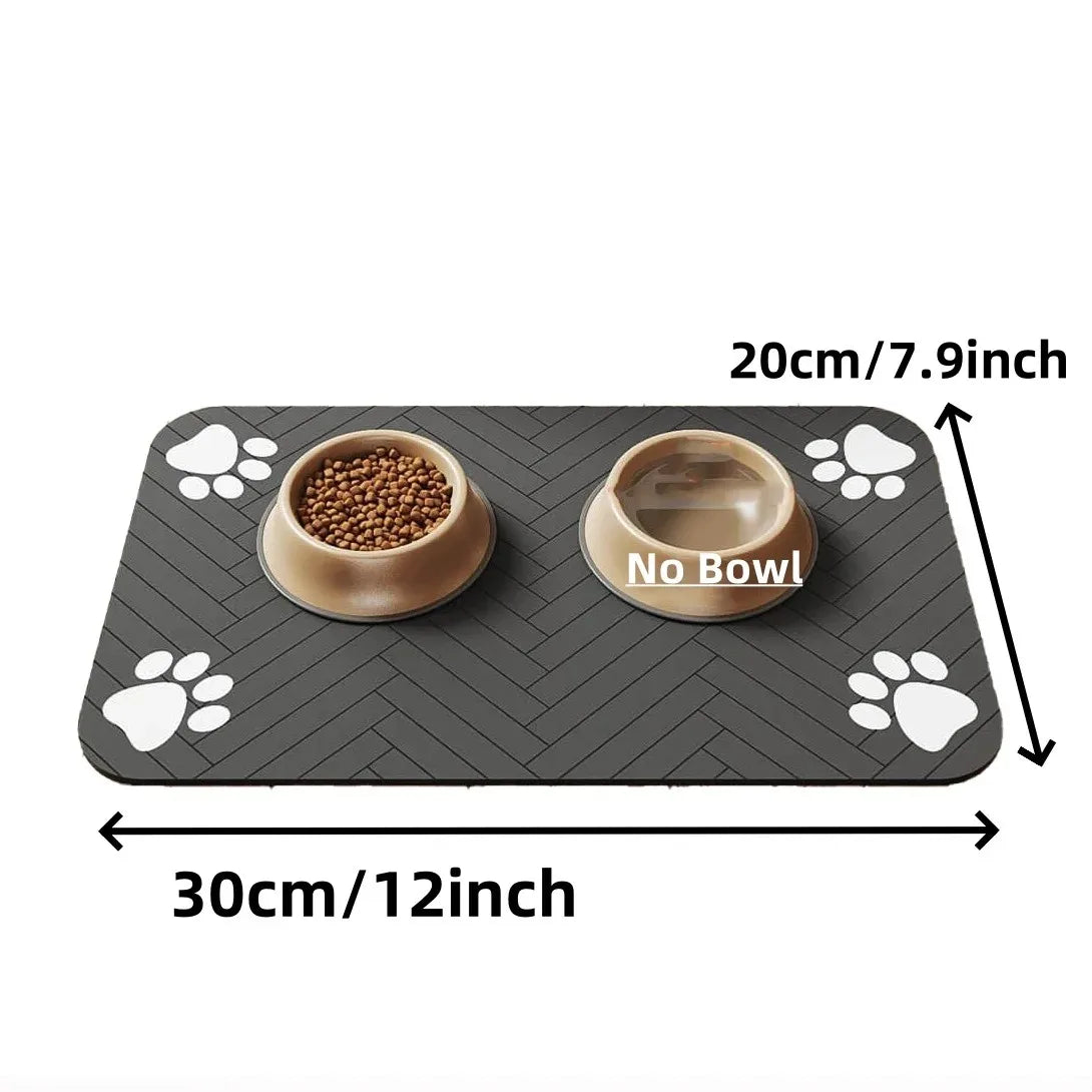 Absorbent Pet Feeding Mat with Non-Slip Rubber Backing - Waterproof Placemat for Dogs & Cats (20 x 30 cm / 7.9 x 11.8 in; 30 x 50 cm / 11.8 x 19.7 in; 40 x 60 cm / 15.7 x 23.6 in)