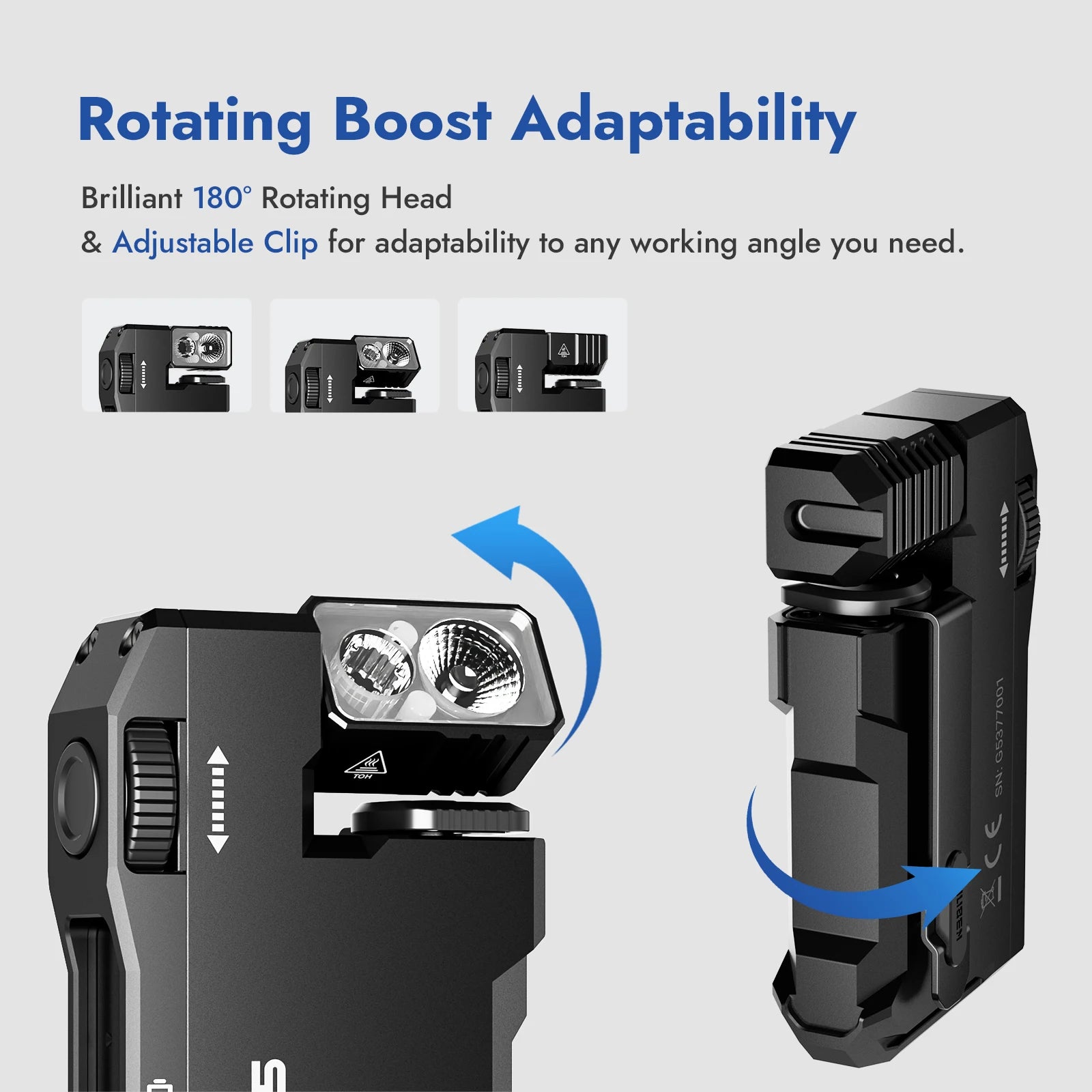 Rechargeable 400 Lumen EDC Mini LED Flashlight with RGB Light - Dual-Beam Portable Pocket Torch