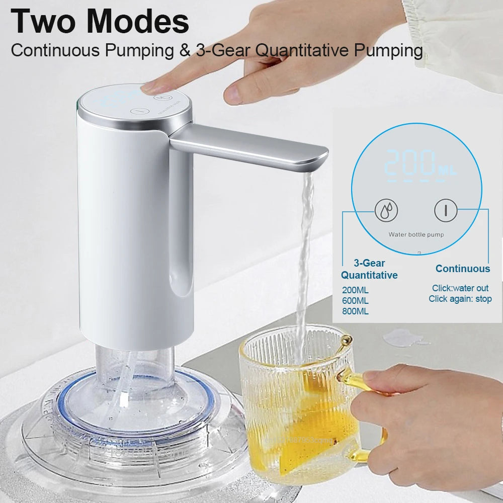 Foldable Electric Water Dispenser Pump Rechargeable 19L (5-Gallon) Automatic Desktop Bottle Pump