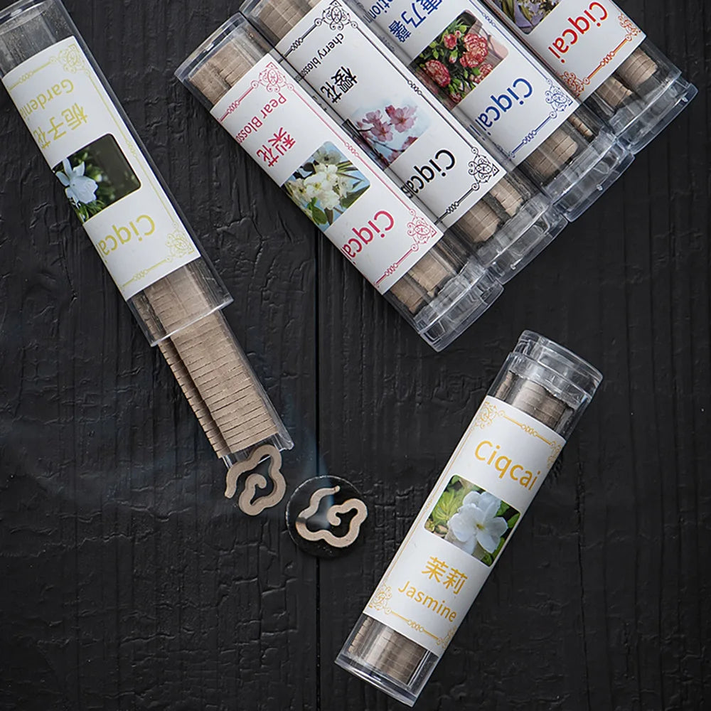 Shaped Mini Incense 42-Pack Tube, Jasmine Lavender Sandalwood Aromatherapy for Yoga & Meditation