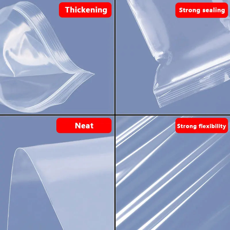 100-Pack Heavy-Duty Clear Resealable Ziplock Bags – Small Plastic Storage Bags for Jewelry, Food & Crafts