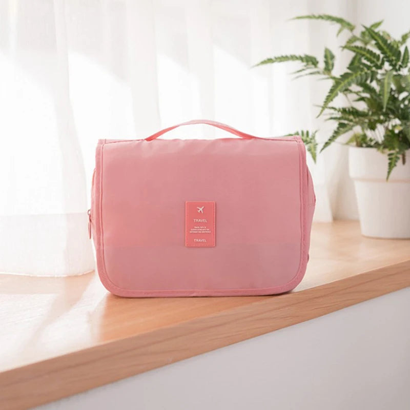 Double-Layer Waterproof Travel Toiletry & Makeup Bag - Hanging Handheld Dopp Kit for Men & Women