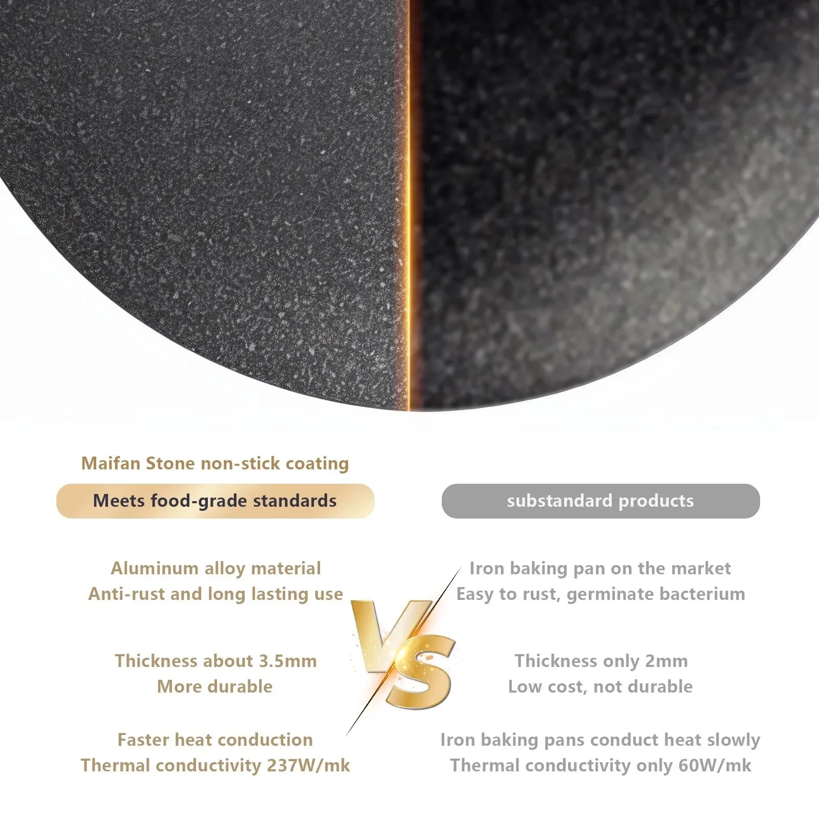 30cm (11.8in) Non-Stick BBQ Grill Pan – Stovetop & Camping Korean-Style Grill Plate with Wooden Handle