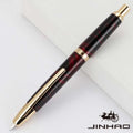 Push-Button Retractable Fountain Pen — Metal Body, Clip & Converter, EF/F Nib 0.5mm (0.02in) — Black/White