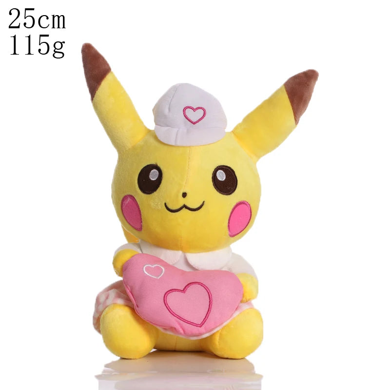 Pikachu & Friends 8 in (20 cm) Plush Stuffed Animal — Pikachu Charmander Squirtle Bulbasaur Eevee Scorbunny Gengar Snorlax Christmas Gift