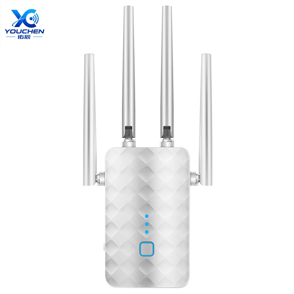 300Mbps 2.4GHz WiFi Range Extender – Omnidirectional Dual 2dBi Antenna Wall Plug Repeater, Universal WiFi Booster for Home & Office