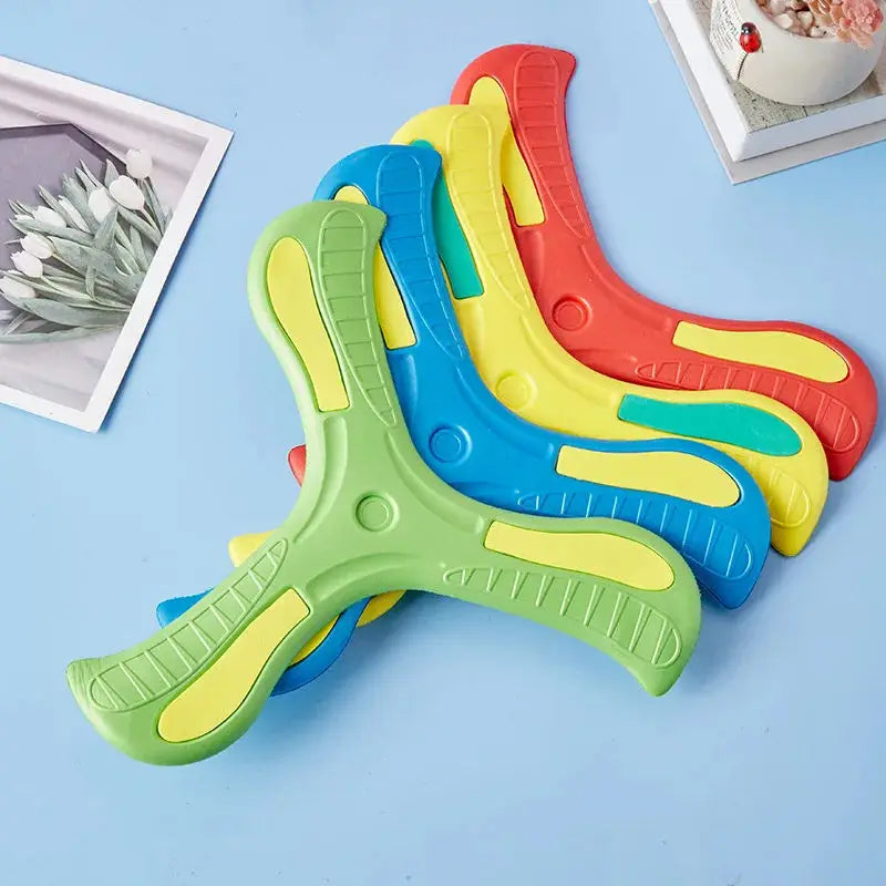 Soft Foam Boomerang Flying Disc (10.2 in / 26 cm) - Three-Leaf Cross Throwing Toy for Kids & Adults, Safe EVA Outdoor Toy