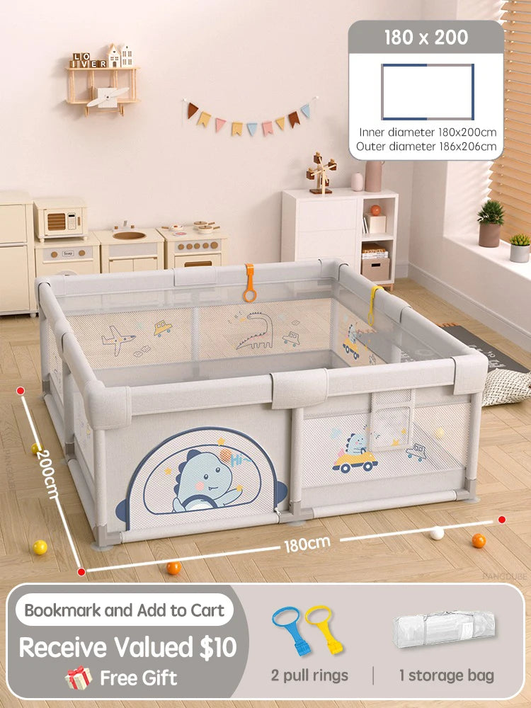 Children's Playpen 7 Size Options Foam-Protected Baby Safety Fence & Kids Ball Pit Play Yard