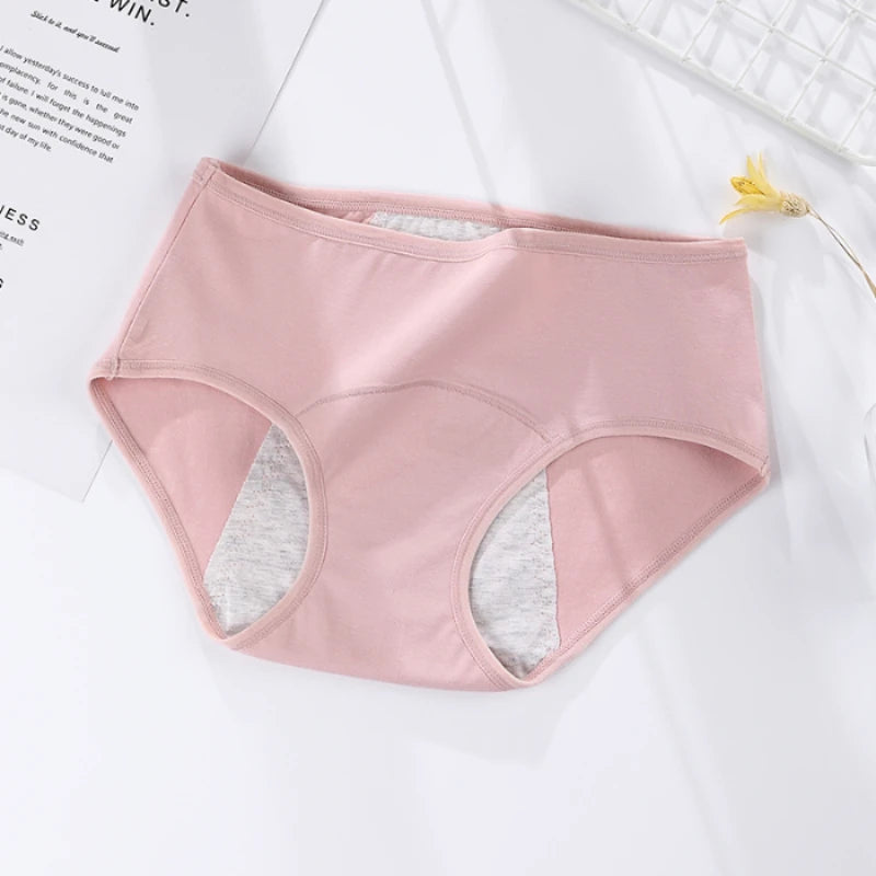 3-Pack Women's Menstrual & Postpartum Cotton Briefs – Leakproof, High Absorbency for Heavy Flow