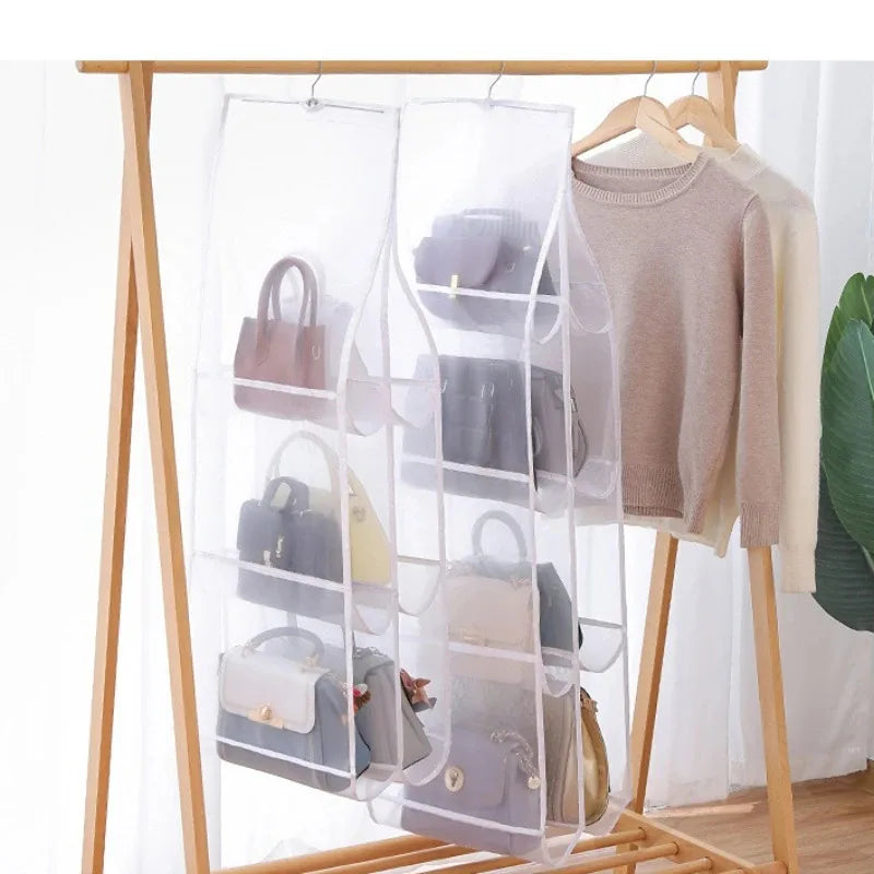 Hanging Bag Organizer 3/4-Layer Transparent Dust-Proof Storage, 36 x 110 cm (14.2 x 43.3 in) - 1-Pack