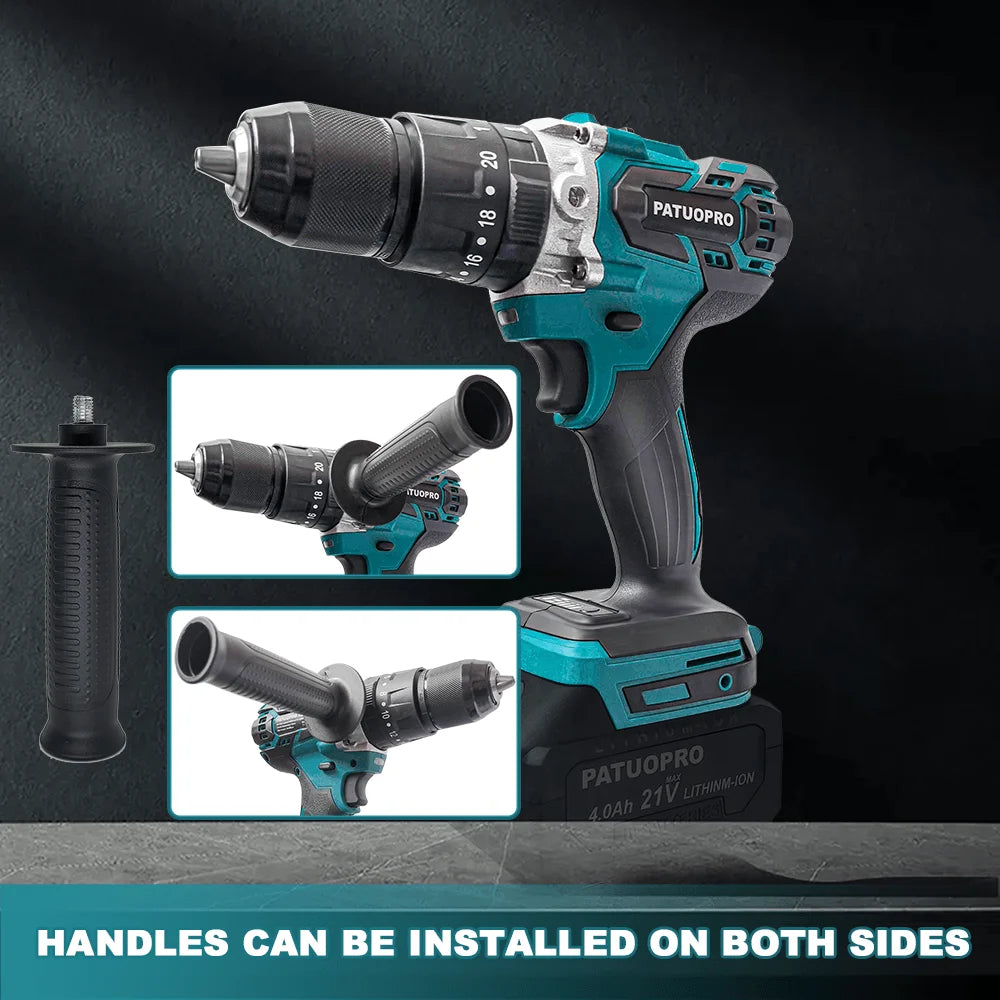 13mm (1/2") Brushless Cordless Impact Drill 20+3 Torque Settings 18V Battery Compatible 80 N.m