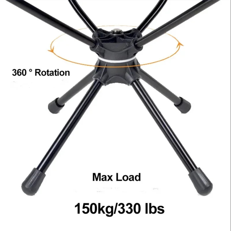 Portable Detachable Swivel Camping Chair – Lightweight Folding Backpacking Seat with Carry Bag for Fishing & Hiking