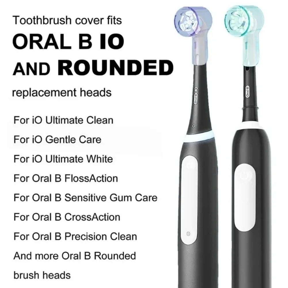 2/4-Pack Toothbrush Head Dustproof Covers - Ventilated Caps for Round Electric Toothbrush Heads