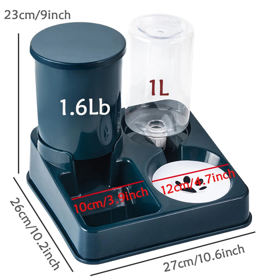Automatic 2-in-1 Gravity Pet Feeder & Water Dispenser — Tilted Food and Waterer for Cats & Small Dogs