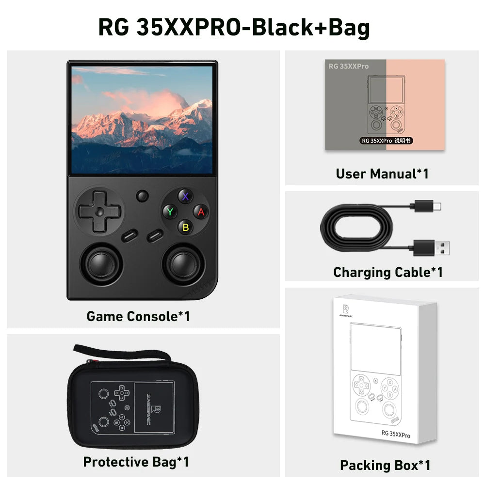 3.5-Inch IPS Retro Handheld Game Console 64GB Linux Emulator with Mini HDMI, Bluetooth & 3200mAh Battery