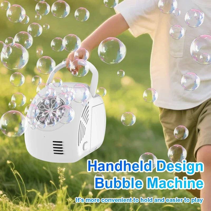 Handheld Outdoor Bubble Launcher — Light-Up Bubble Blower Toy for Kids (No Battery Required)