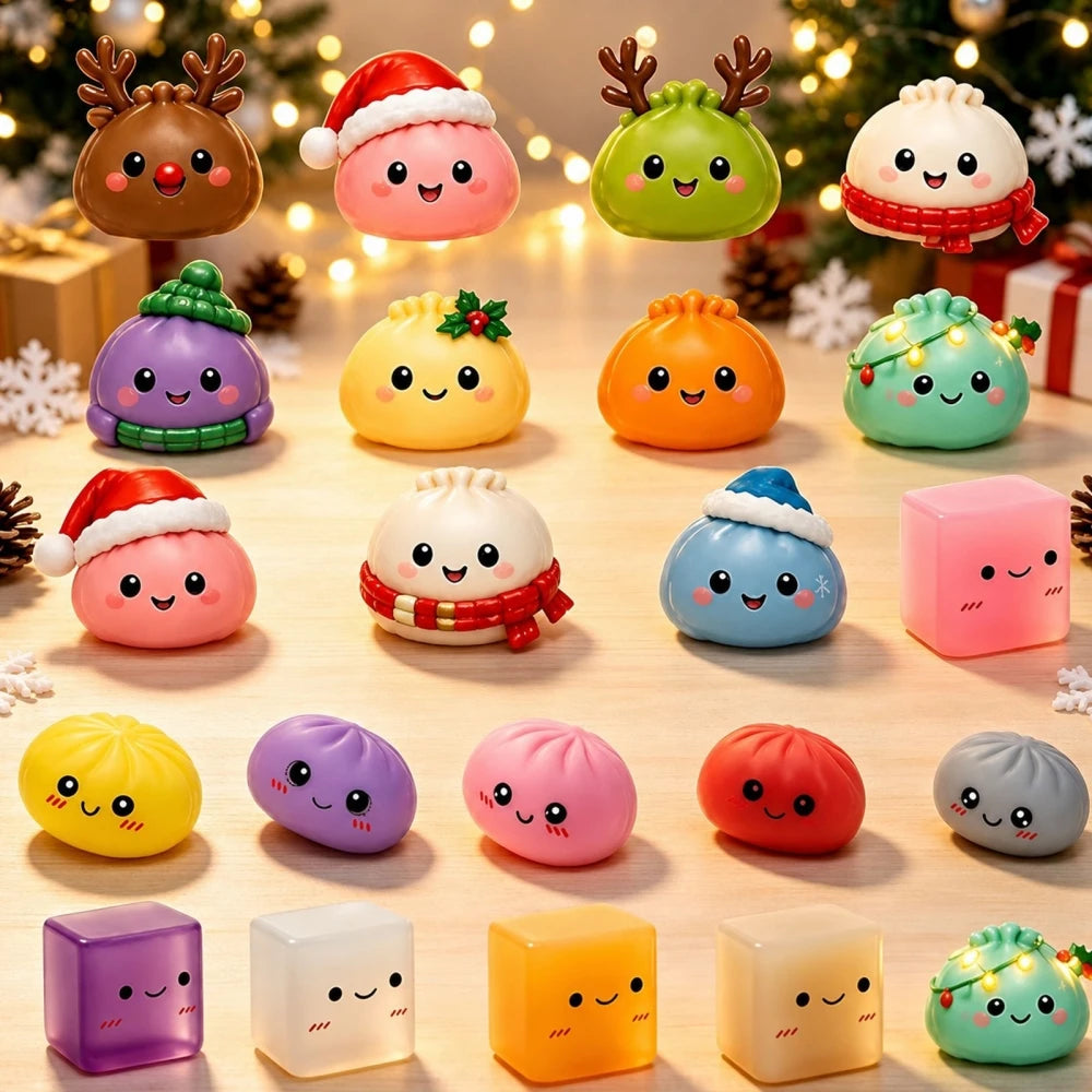 24-Day Dumpling Advent Calendar Ornament Gift Set - Christmas Countdown Desktop Decor & Party Favors