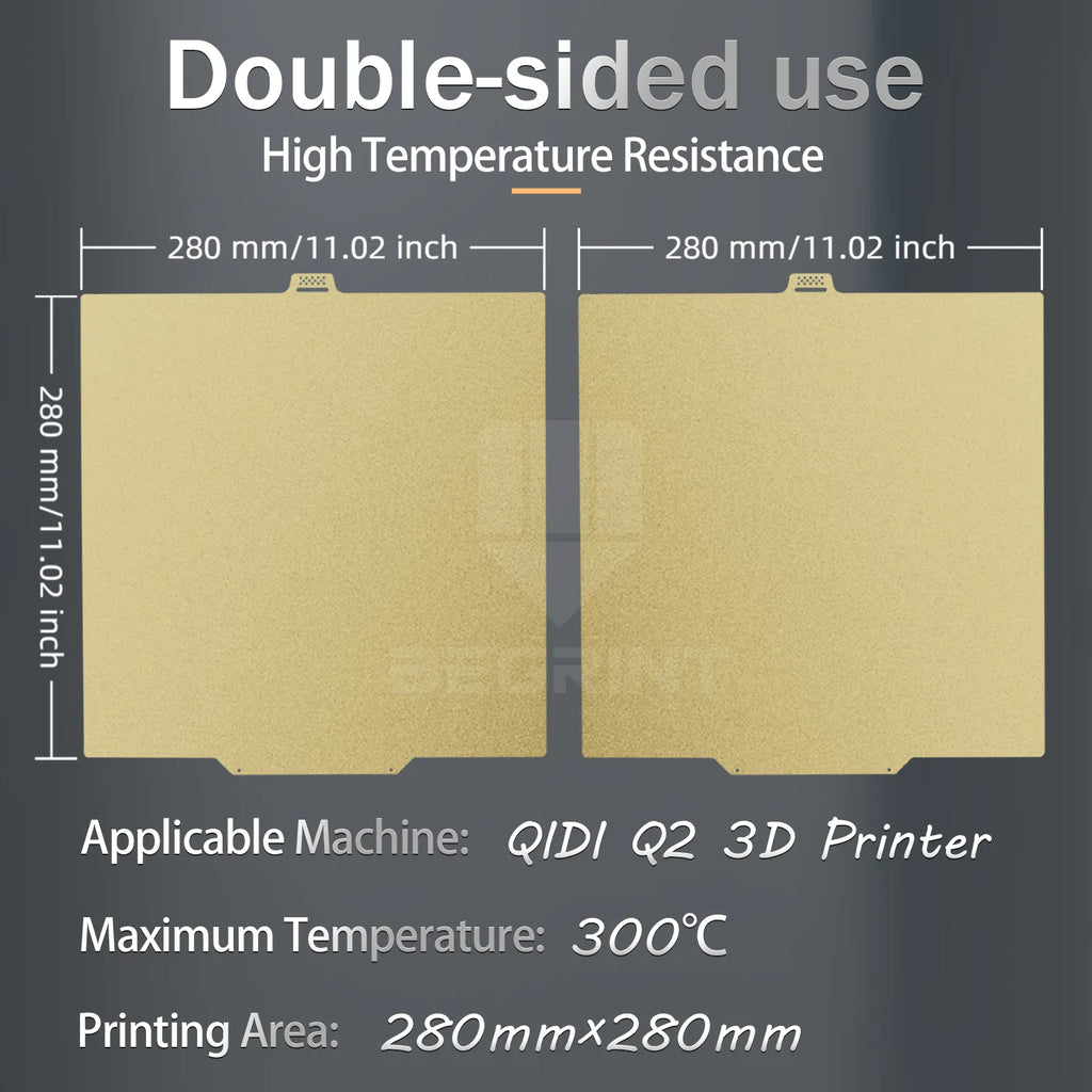 Double-Sided Spring Steel Build Plate — PEI/PET Carbon Fiber Heatbed Surface for 3D Printers