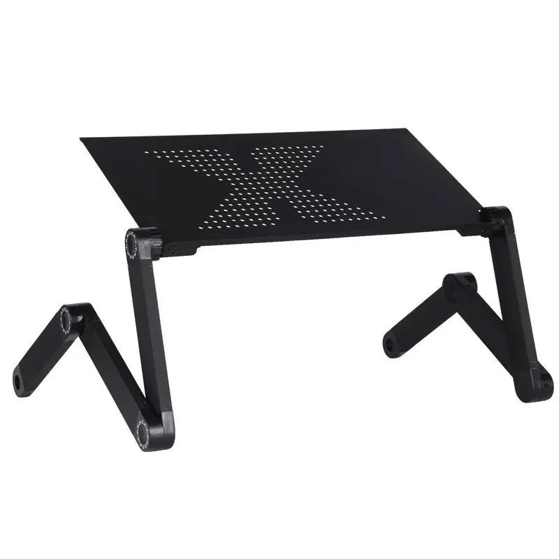 Adjustable Foldable Laptop Lap Desk 53 x 26 x 4 cm (20.9 x 10.2 x 1.6 in) - Portable Ergonomic Bed & Sofa Laptop Stand with Mouse Pad and Cooling Vents