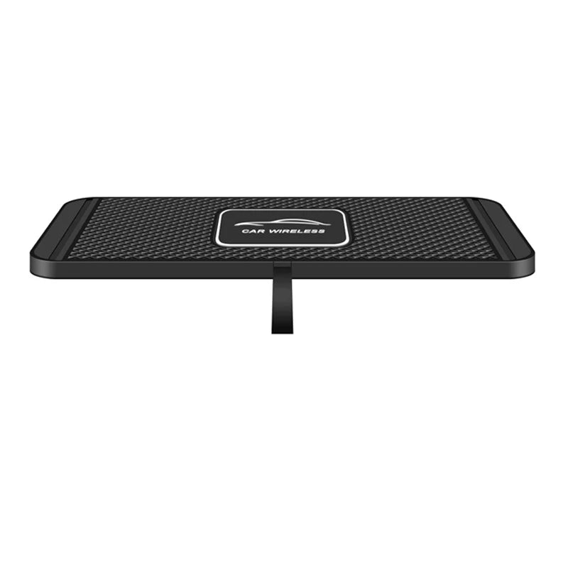 30W Qi Wireless Car Charger Pad – Silicone Non-Slip Fast Charging Mat for Qi-Compatible Phones