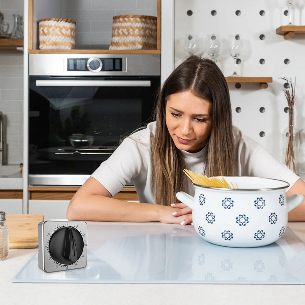 60-Minute Magnetic Kitchen Timer – Mechanical Manual Countdown Alarm for Cooking, Baking, Study & Fitness