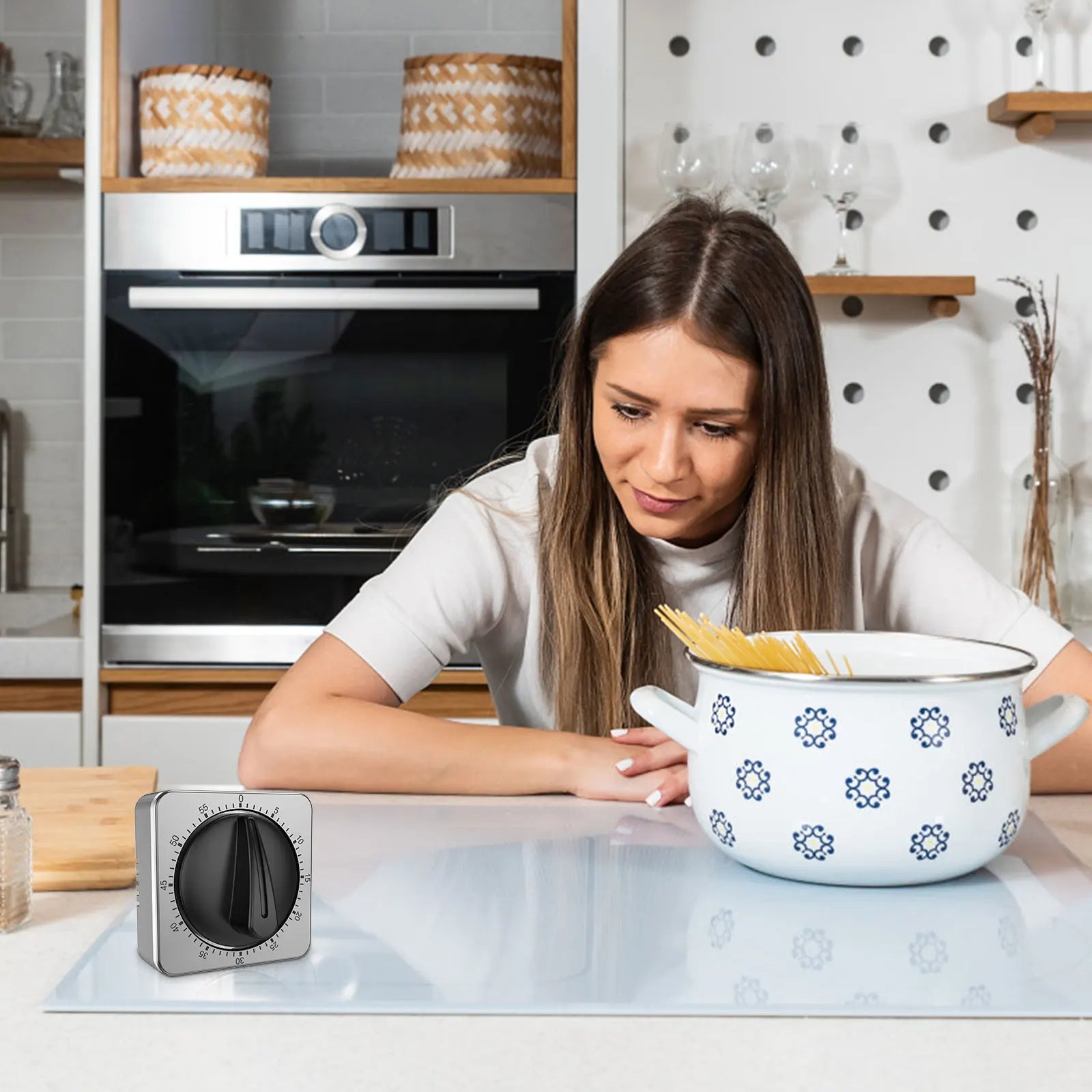 60-Minute Magnetic Kitchen Timer – Mechanical Manual Countdown Alarm for Cooking, Baking, Study & Fitness