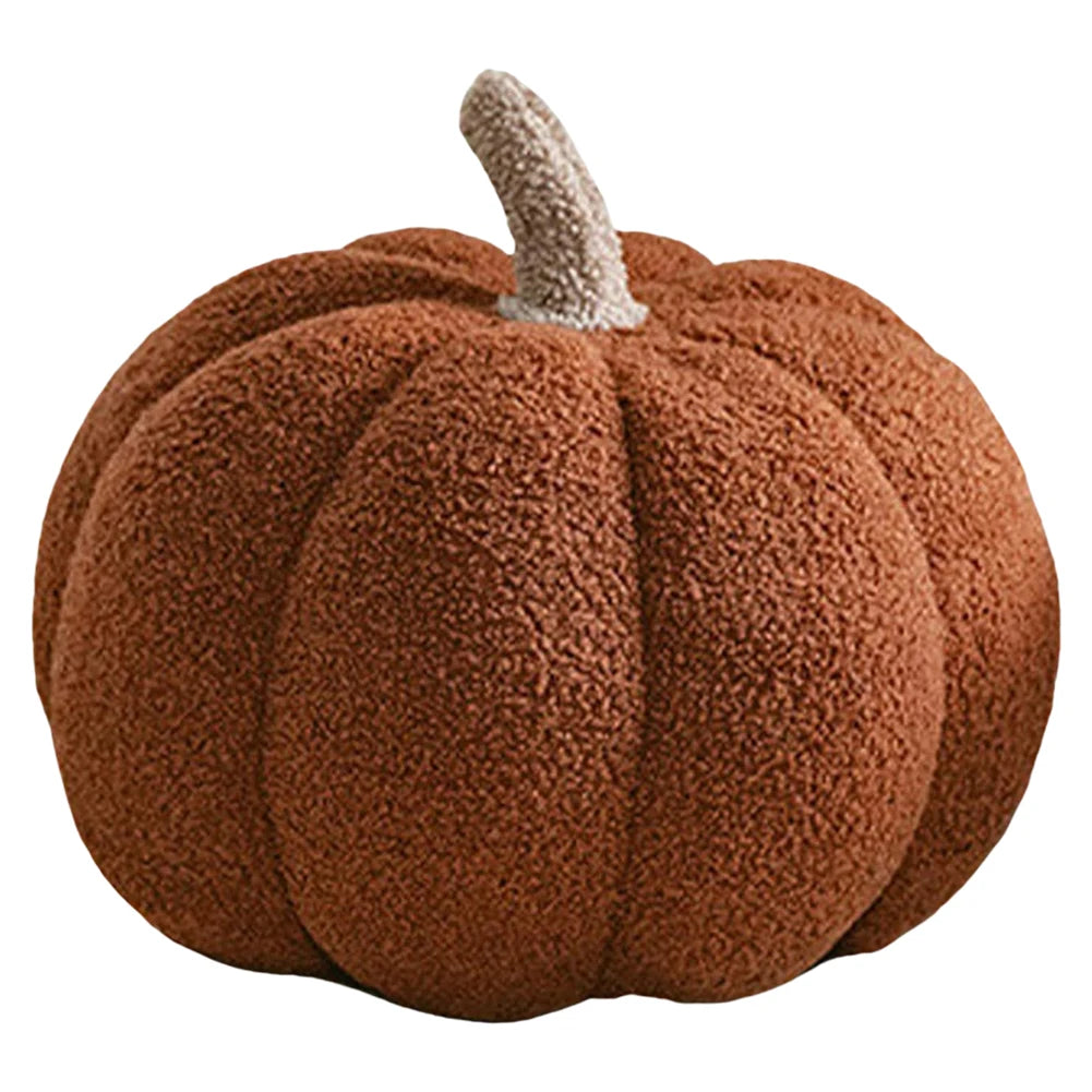 3D Pumpkin Throw Pillow Teddy Fleece Plush Halloween Pumpkin Cushion for Sofa, Kids & Home Decor