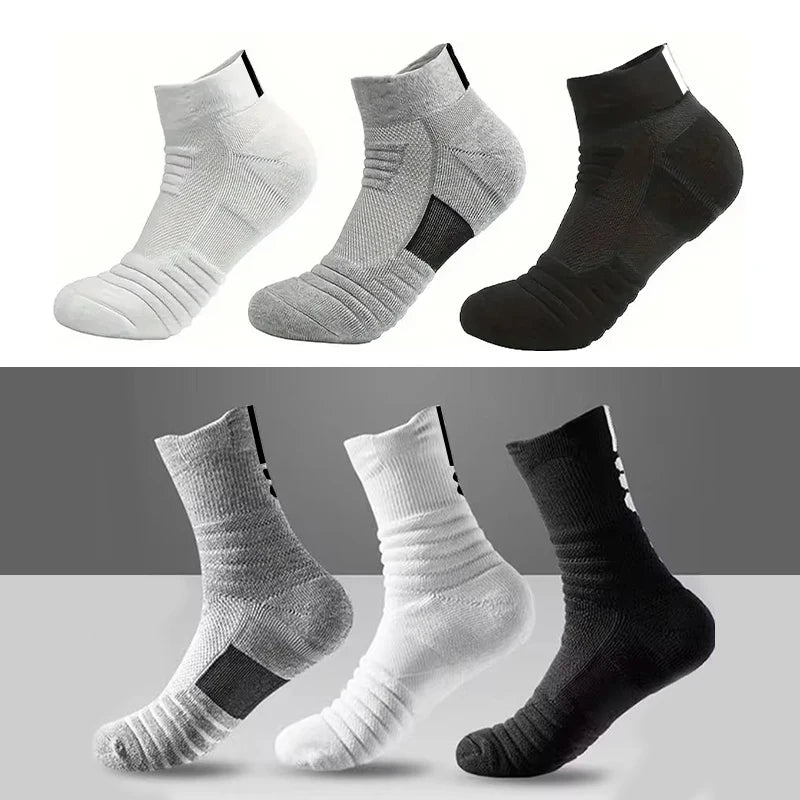 Anti-Slip Football & Basketball Socks for Men – Breathable Deodorizing Sport Socks, Ankle/Low Tube, 1 or 3 Pairs, EU 39-45