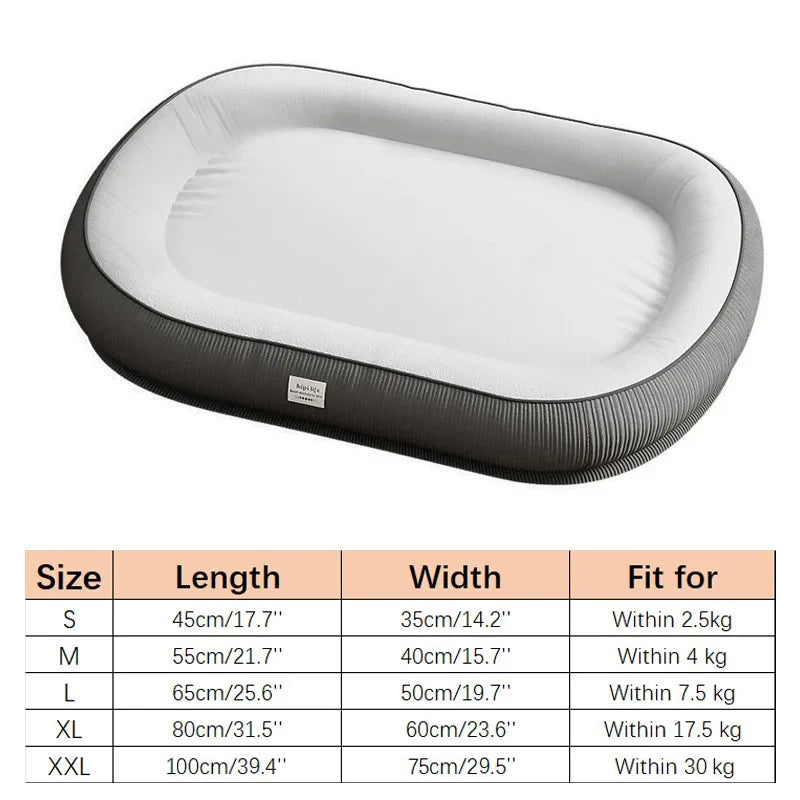 Breathable Machine-Washable Dog Bed - Plush Pet Bed for Puppies and Dogs, Solid Pattern
