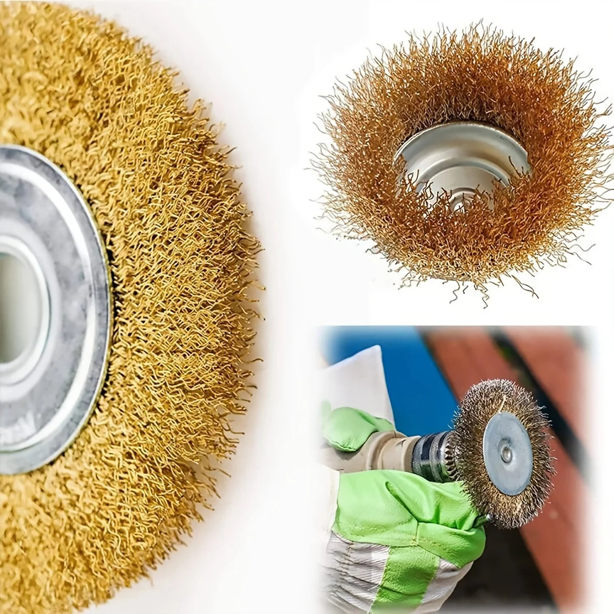 10-Pack Coarse Crimped Cup Wire Brushes for Drill – 1/4 in (6.35 mm) Shank, Steel Wire
