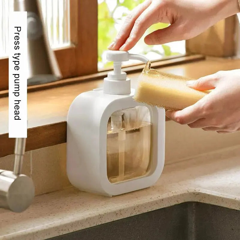 Refillable Pump Dispenser Bottle for Laundry Detergent & Shower Gel, 300ml/500ml