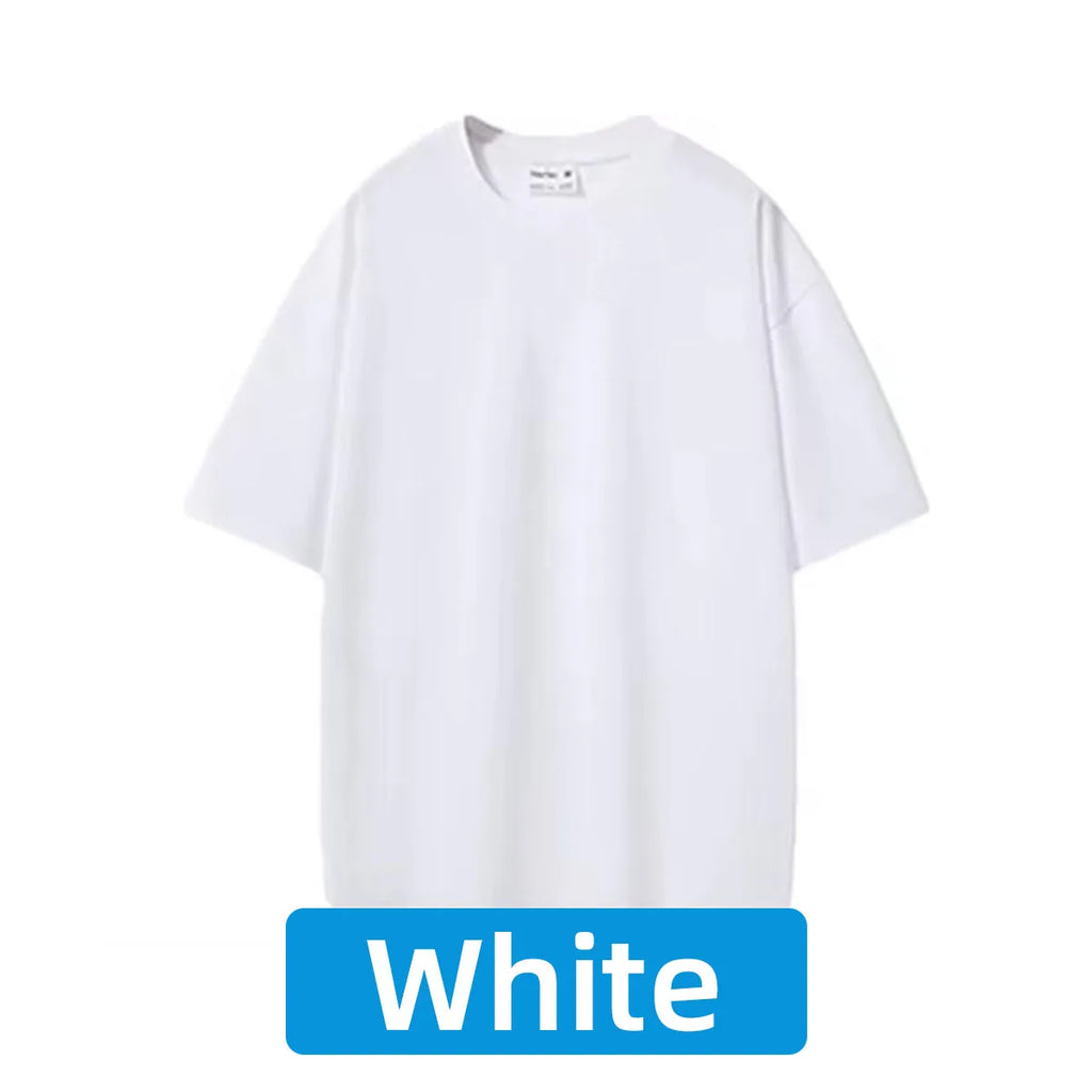 Unisex 100% Cotton Round Neck Short Sleeve T-Shirt - Casual Loose Fit Summer Tee